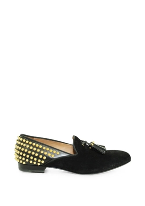 Christian Louboutin Pre-Owned studded tassel suede loafers - Black
