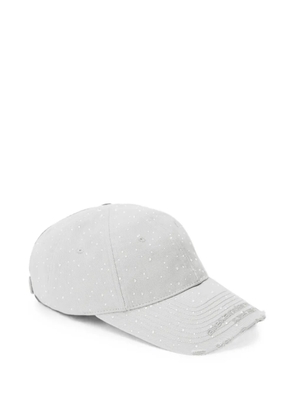 Alexander Wang crystal-embellished distressed baseball cap - Grey