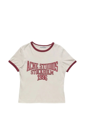 Acne Studios logo-print ringer T-shirt - Neutrals