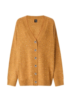 PINKO crystal-embellished V-neck cardigan - Yellow