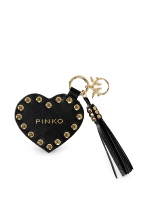 PINKO studded heart-shape keyring - Black