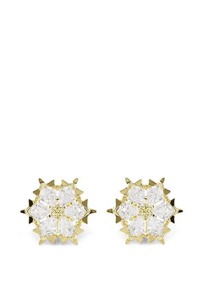 Swarovski snowflake-motif stud earrings - Gold