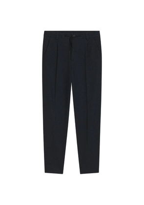 HUGO Teagan261X-H modern-fit pants in micro-printed stretch fabric - Blue