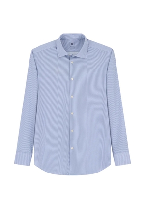 Boggi Milano shirt striped stretch nylon B Tech slim fit - Blue