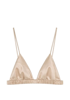 The Frankie Shop Nina satin-finish triangle bralette - Neutrals