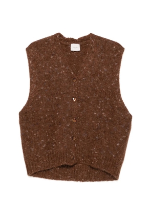 Alysi button-up knitted vest - Brown