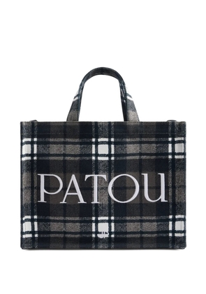 Patou medium check logo-print tote bag - Grey