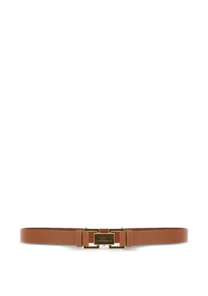 Elisabetta Franchi logo-plaque pebbled-effect belt - Brown