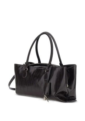 Osoi Shell Brot lizard-effect leather shoulder bag - Brown
