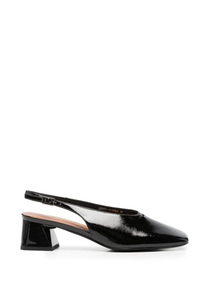 LINDA BAUMANN patent-finish slingback pumps - Black