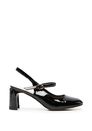 LINDA BAUMANN patent slingback pumps - Black