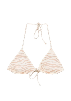 MC2 Saint Barth Leah zebra-print triangle bikini top - Neutrals