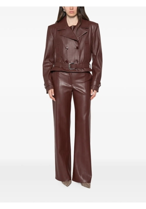 Patrizia Pepe faux-leather palazzo pants - Brown