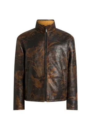 ETRO animal-print shearling-lined jacket - Brown