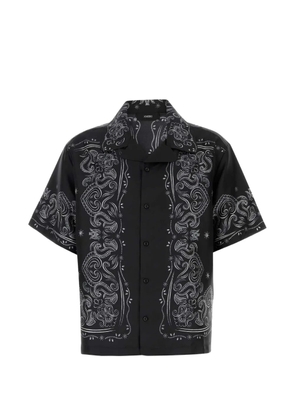 AMIRI bandana paint oversized bowling shirt - Black