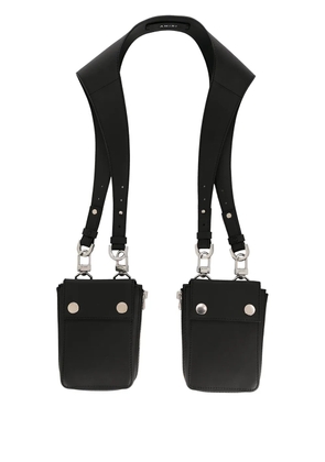 AMIRI draped leather shoulder bag - Black