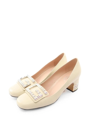 Gucci Pre-Owned 2020s G logo Rhinestone pumps - Neutrals