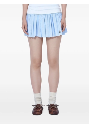 Miu Miu pleated gingham-pattern mini skirt - Blue
