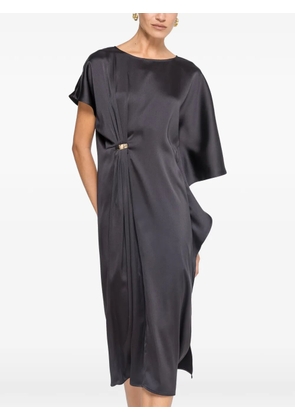NISSA satin-effect midi dress - Black