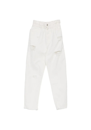 Aniye By distressed cropped jeans - White