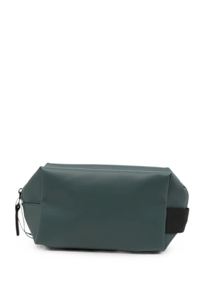 Rains logo-debossed wash bag - Green