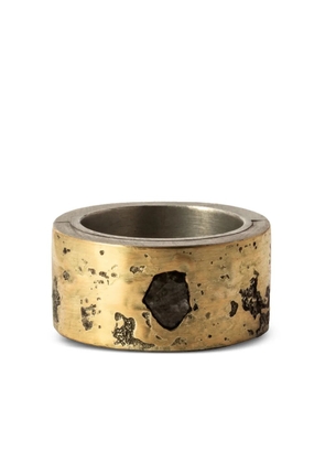 Parts of Four 18kt yellow gold and sterling silver Sistema diamond ring