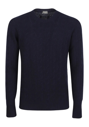 Drumohr round-neck cable-knit sweater - Blue