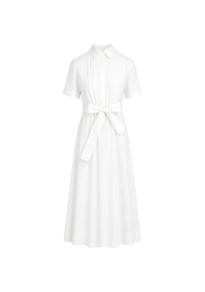 P.A.R.O.S.H. pintuck-detail belted midi dress - White