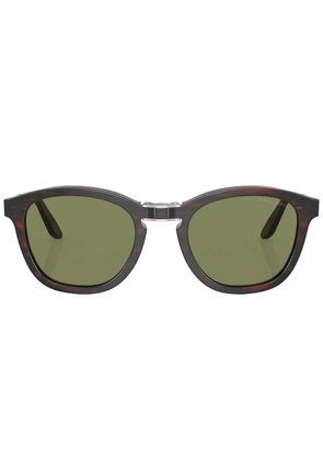 Giorgio Armani logo-print round-frame sunglasses - Green