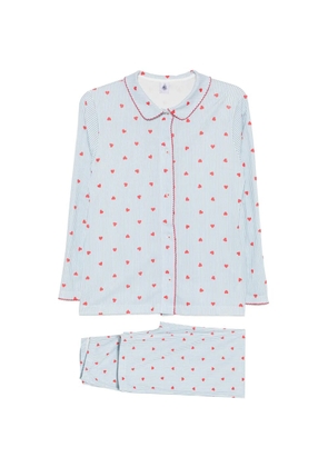 Petit Bateau heart-print cotton pajamas - Blue