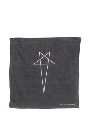 Rick Owens DRKSHDW Pentagram logo-print scarf - Black