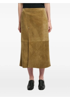 Studio Nicholson asymmetric suede skirt - Neutrals