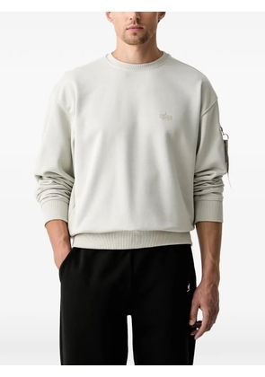 Alpha Industries logo-embroidered zip-pocket sweatshirt - Neutrals