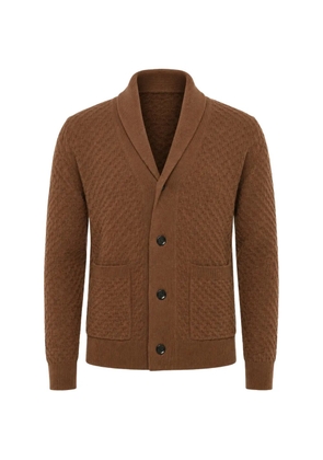 Paolo Pecora shawl-collar waffle-knit cardigan - Brown