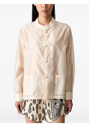 VICOLO frog-fastening band-collar shirt - Neutrals