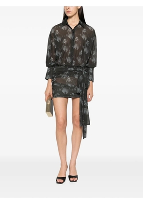 Patrizia Pepe Patrizia-print draped dress - Green
