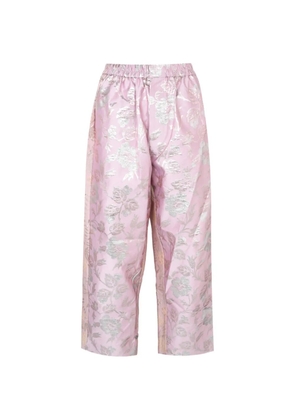 Biyan floral-jacquard straight-fit trousers - Pink