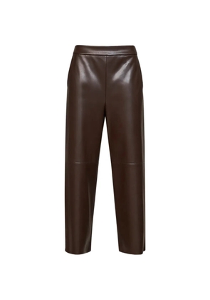 'S Max Mara leather-effect straight-leg trousers - Brown