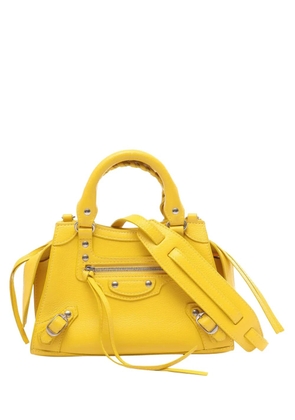 Balenciaga Pre-Owned 2018-2026 Mini Calfskin Motocross Neo Classic City satchel - Yellow