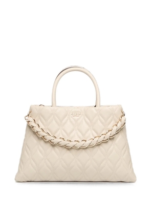 GUESS USA Maxine quilted braided-chain satchel bag - Neutrals