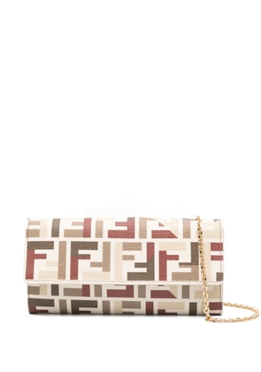 FENDI Fendi Roma FF-motif clutch bag - Neutrals