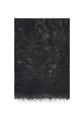 Avant Toi fringed cashmere scarf - Black