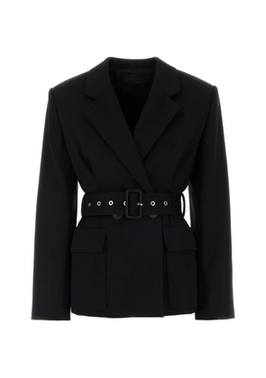 Lanvin belted long-sleeve blazer - Black