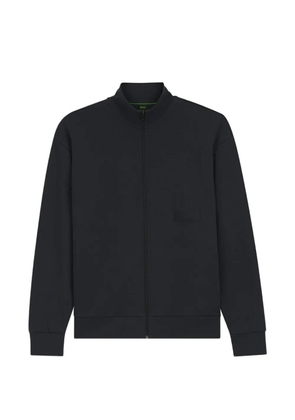 BOSS logo-patch zip-up sweatshirt - Blue