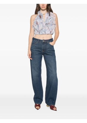 Aje Cleo ruffled floral-print top - Blue