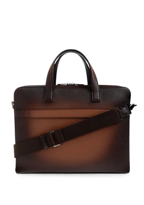 Ferragamo gradient-effect leather briefcase - Brown