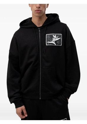 HUGO graphic-print zip-up hoodie - Black