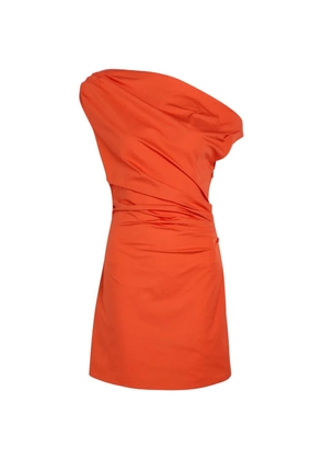 STAUD Phare one-shoulder draped mini dress - Orange