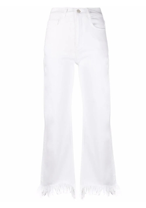 Maje frayed straight-leg jeans - White