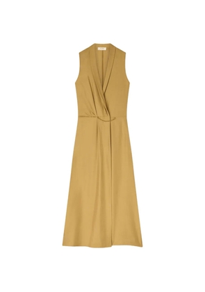 RETORI chain-detail wrap midi dress - Neutrals